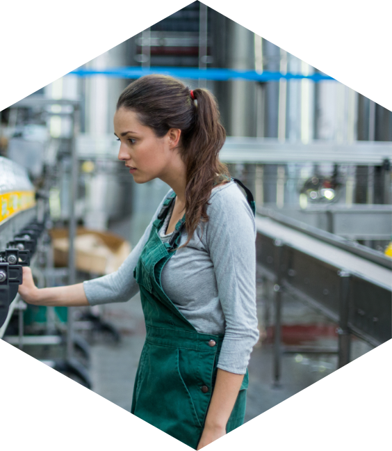 Image showing a lady in a factory